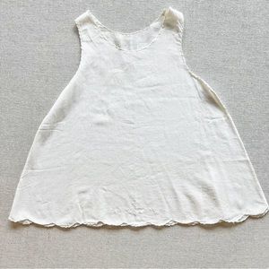Vintage scalloped batiste baby handmade embroidered cotton slip for baby or doll